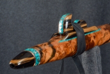 Mun Ebony Burl Native American Flute, Minor, Low E-4, #S5A (0)